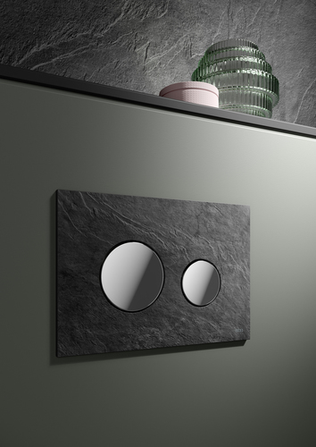 Oryginalna aranżacja łazienki na 3 sposobny: abstrakcja, znaki czasu i efekt na mur-beton
